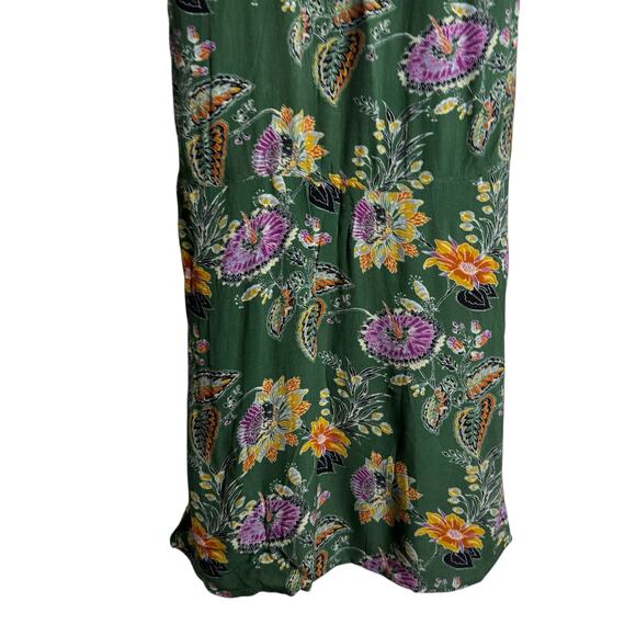 Equipment Everett Eden Green Floral Print Sleeveless Scoop Maxi Dress Size 10 - Picture 8 of 15
